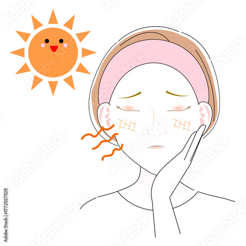 太陽による乾燥肌による悩