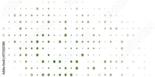 Light Green, Green vector layout, halftone horizontal. circle pattern, with irregular shapes.  Geometric pattern in halftone style, suitable for Design element posters, theme, card, banner.