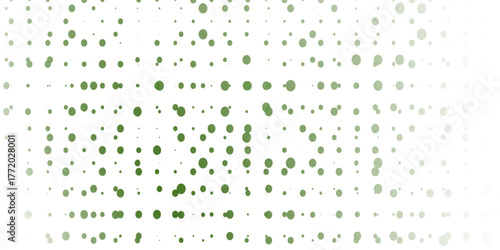 Light Green, Green vector layout, halftone horizontal. circle pattern, with irregular shapes.  Geometric pattern in halftone style, suitable for Design element posters, theme, card, banner.