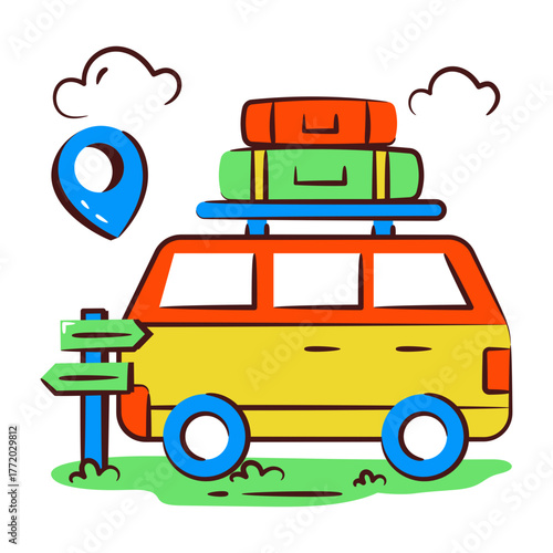 Modern design icon of road trip