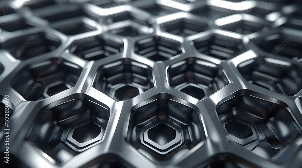 Fototapeta premium Titanium Honeycomb Texture - Engineering