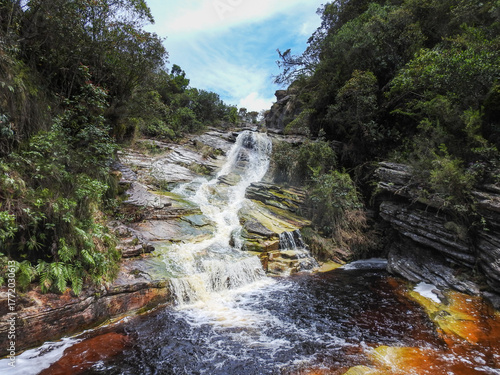 waterfall in the mountains
