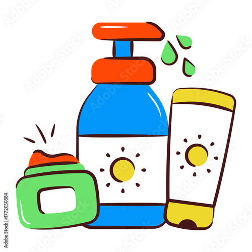 Creative design icon of toiletries