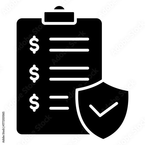 Insurance Policy Glyph Icon