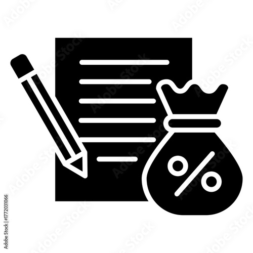 Loan Application Glyph Icon