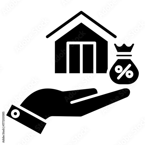 Mortgage Services Glyph Icon