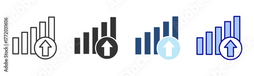 Growth Icon Set. Designed In Multi Style