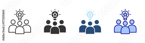 Leadership Icon Set. Designed In Multi Style