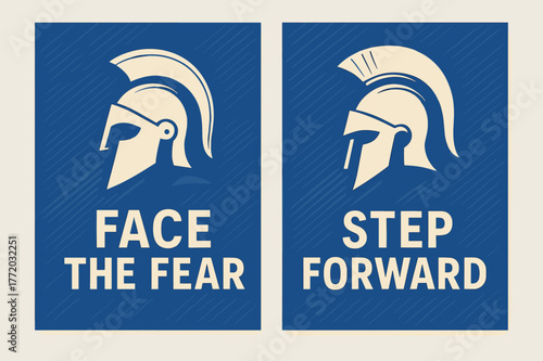 Edge of Courage. Edge of Courage. Two vertical A6 banners with safe margins, centered composition, no elements touching edges, modern, cobalt and ivory, long