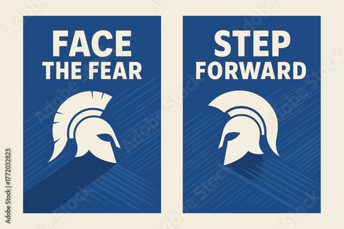 Edge of Courage. Edge of Courage. Two vertical A6 banners with safe margins, centered composition, no elements touching edges, modern, cobalt and ivory, long