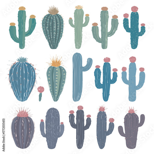 set of cactus icons