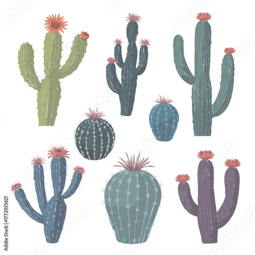 set of cactus icons