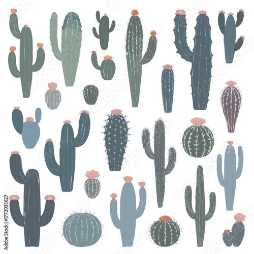 set of cactus icons