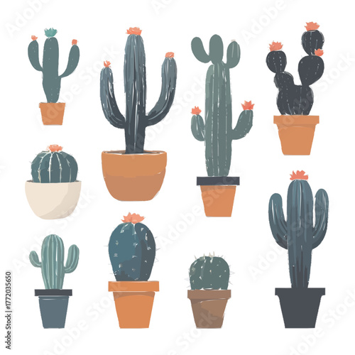 set of cactus icons