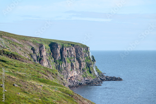 Beautiful coastline of Olafsfjardarmuli in Iceland