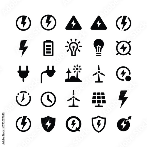 Electricity power energy electric current voltage lightning bolt renewable resources