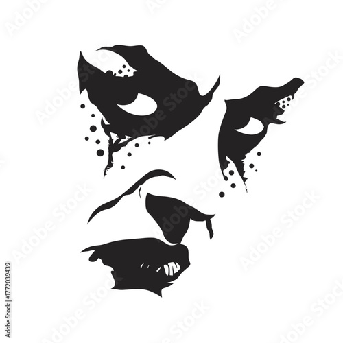 Scary Halloween Witch Face Vector Clipart, Logo