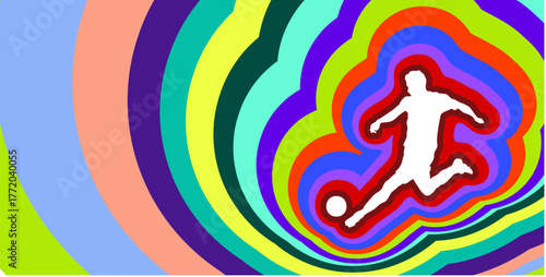 Soccer player sports competition graphic design layout background