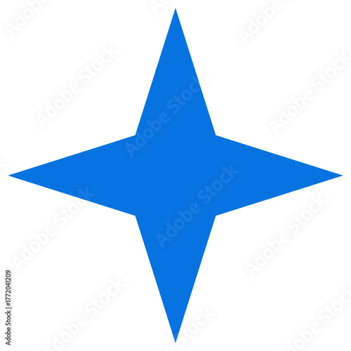 Blue Star PNG Icon Vector Graphic Element on transparent Background