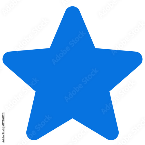 Blue Star PNG Icon Vector Graphic Element on transparent Background