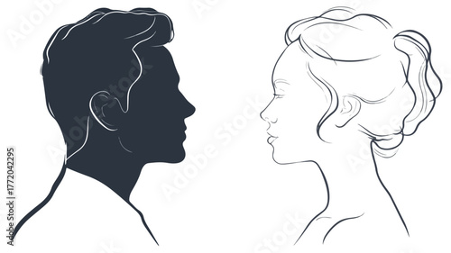 Diverse Male and Female Profile Picture Signs Vector without Background