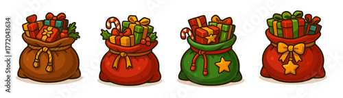 Gift bag cartoon icons ,christmas, present, holiday, surprise, decoration