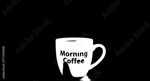 Generate a minimalist flat vector icon collection about simple daily activities — Morning coffee