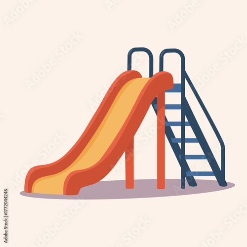 Playground slide shines in morning light, slide inviting children to joyful outdoor moments, slide symbolizing carefree childhood, fun, and freedom, perfect image for kids recreation design projects