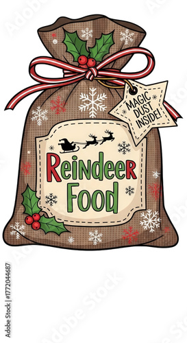 Festive Christmas Reindeer Food Bag with Magic Dust Tag.