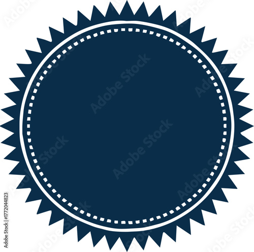 badge scalloped seal round emblem blank center template for logo use