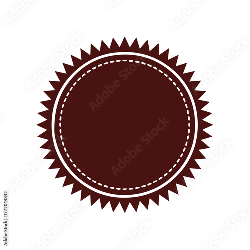 badge scalloped seal circular emblem blank center marketing vector file