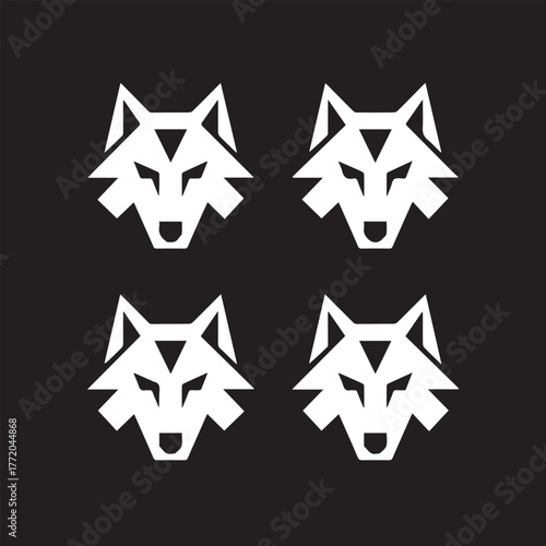 wolf geometric wolf head emblem abstract animal logo vector art