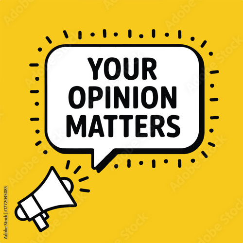 opinion matters feedback megaphone speech bubble concept