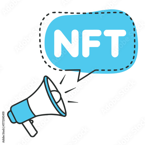 nft megaphone broadcast vector for blockchain collectible launch