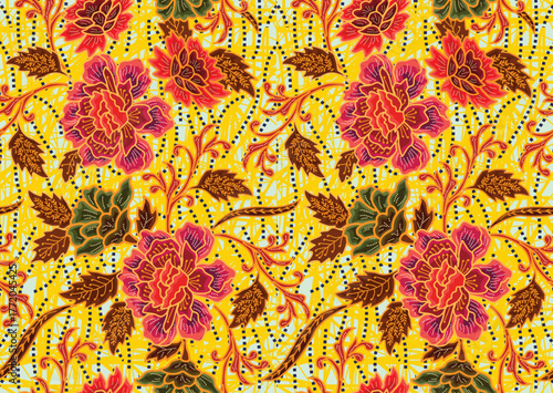 Batik Indonesian: is a technique of wax-resist dyeing applied to whole cloth, or cloth made using this technique originated from Indonesia.