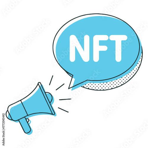 nft megaphone campaign vector for digital asset announcement
