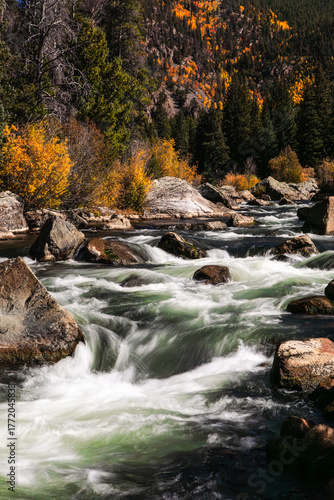 Flowing River in Autumn
