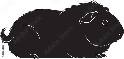 Adorable silhouetted guinea pig silhouette a charming and whimsical representation of a beloved pet rodent