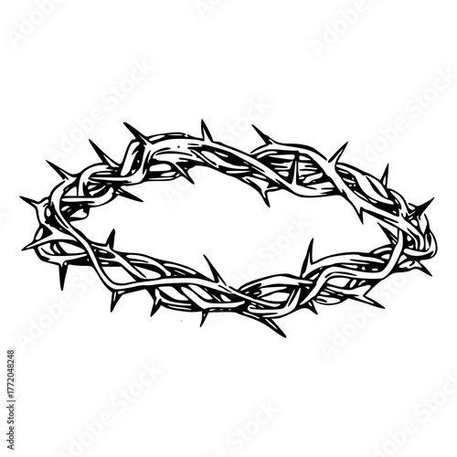 crown of thorns religious vector illustration