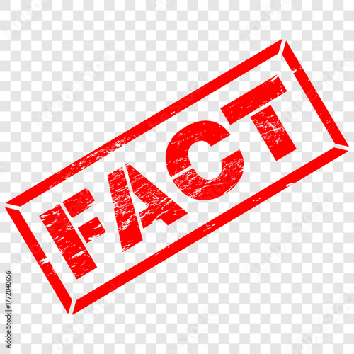 Fact, red rubber stamp vector