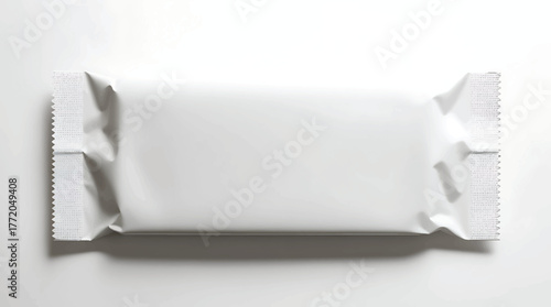 Blank white candy bar wrapper mockup realistic product packaging design isolated