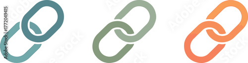 Collection of chain link icons showing connectivity and relationships