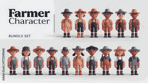 farmer characters collection for creative projects and storytelling