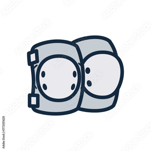Vector Illustration of Knee Pads in Cartoon Style Protective Gear Equipment Icon Set