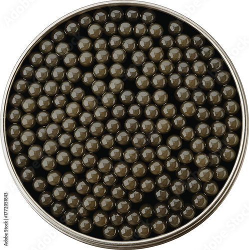 caviar open tin filled luxurious with rich opaque roe on white