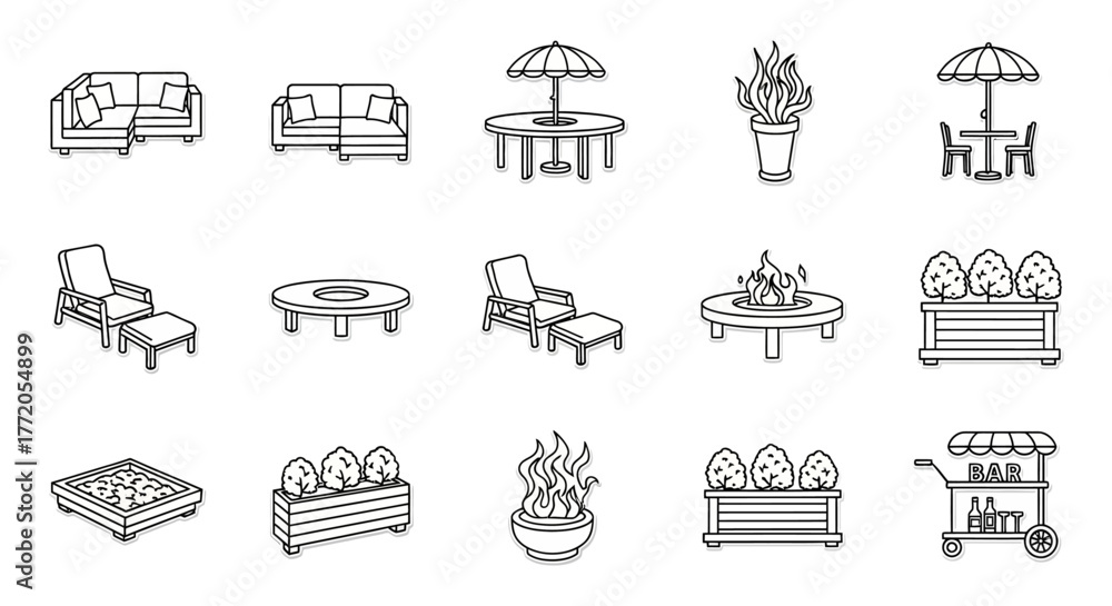 Naklejka premium outdoor furniture set with patio decor creating an inviting backyard space perfect for summer relaxation and entertainment ideal for lifestyle visuals