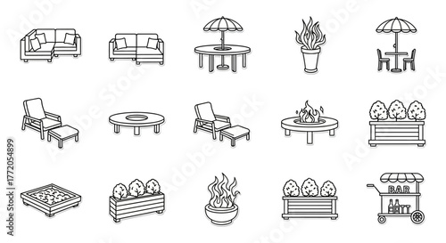 outdoor furniture set with patio decor creating an inviting backyard space perfect for summer relaxation and entertainment ideal for lifestyle visuals