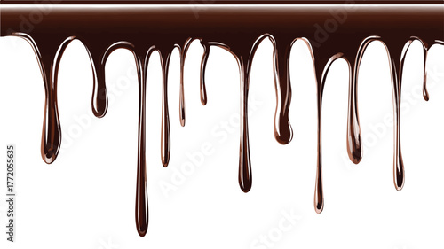 Elegant Black Dripping Paint Melting Chocolate or Drip Background