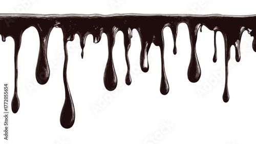 Elegant Black Dripping Paint & Melting Chocolate Background