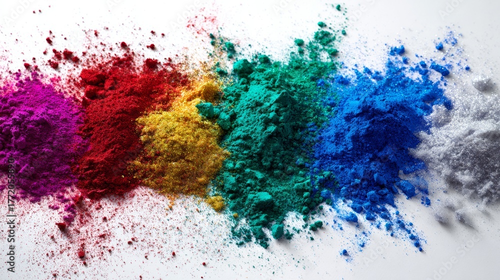 Fototapeta premium Color powder explosion on white surface